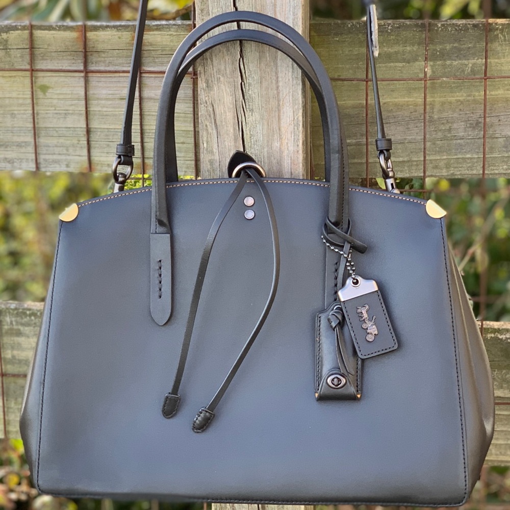 Coach 1942 Cooper Satchel Glovetan Suede Rogue Bag - Picture 1 of 6